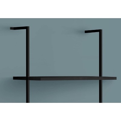 Black Metal 5-Tier Ladder Bookshelf