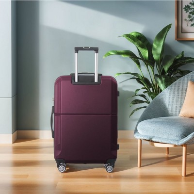 INFURNIC Bag And Luggage Sets 3 Size Hard Rolling Business Suitcases with Silent Wheels, Travel Luggage Suitcase Set, Purple, 21.06"*11.81"*30.31"
