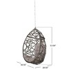 Outdoor Hanging PE Rattan Woven Hammock Chair,Teardrop Chair With Cushion And Iron Frame,Lounge Chair For Living Room Backyard-Coolbibila - 4 of 4