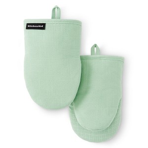KITCHENAID Gourmet Series Gridlines Mini Oven Mitts 2-Pack Set - 1 of 4