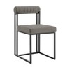 Armen Living Set of 2 Anastasia Dining Chair Iron and Faux Leather Matte Black/Light Gray - 3 of 4