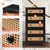 Pellebant 5 Drawers Rattan dressers for bedroom Storage Tower Tall Fabric Dresser Wood Top Wood Handles - 4 of 4