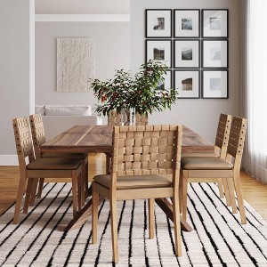 Nathan James Set of 6 Cohen Faux Leather Dining Chair Brown - 1 of 4
