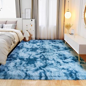 LOVEVOOK Large Area Rugs for Living Room Bedroom, 10x14 Feet Black Fluffy Shag Rugs, Modern Indoor Floor Carpet for Home Decor Aesthetic - 1 of 4