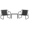 vidaXL 3 Piece Patio Lounge Set with Cushions Anthracite Steel - 3 of 4