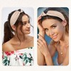 Unique Bargains Women's Top Knotted Fashion Elastic Wide Headband Pink Gray 1 Pc - 2 of 4