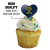 Central Oklahoma Bronchos Logo Heart Love Cupcake Picks Toppers Decoration Set of 6 - 3 of 4