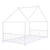 Twin Size House Bed, Metal Floor Bed Frame With Roof, House Shape Bed With Metal Slats Support For Teens Kids Boys Girls, No Box Spring Needed - 2 of 4
