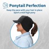 TrailHeads Women's Ponytail Beanie - Winter Trucker Hat with Drop Down Fleece Ear Warmers - Quilted - Black - 3 of 4