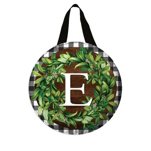 Briarwood Lane Everyday Burlap Door Hanger 18x12 Wreath Monogram Letter E Door Hanger - 1 of 2