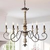 LNC Andromeda 6-Light 31.1" French Country/Cottage Candle Chandelier,Distressed White Wood Rustic Bronze - 2 of 4