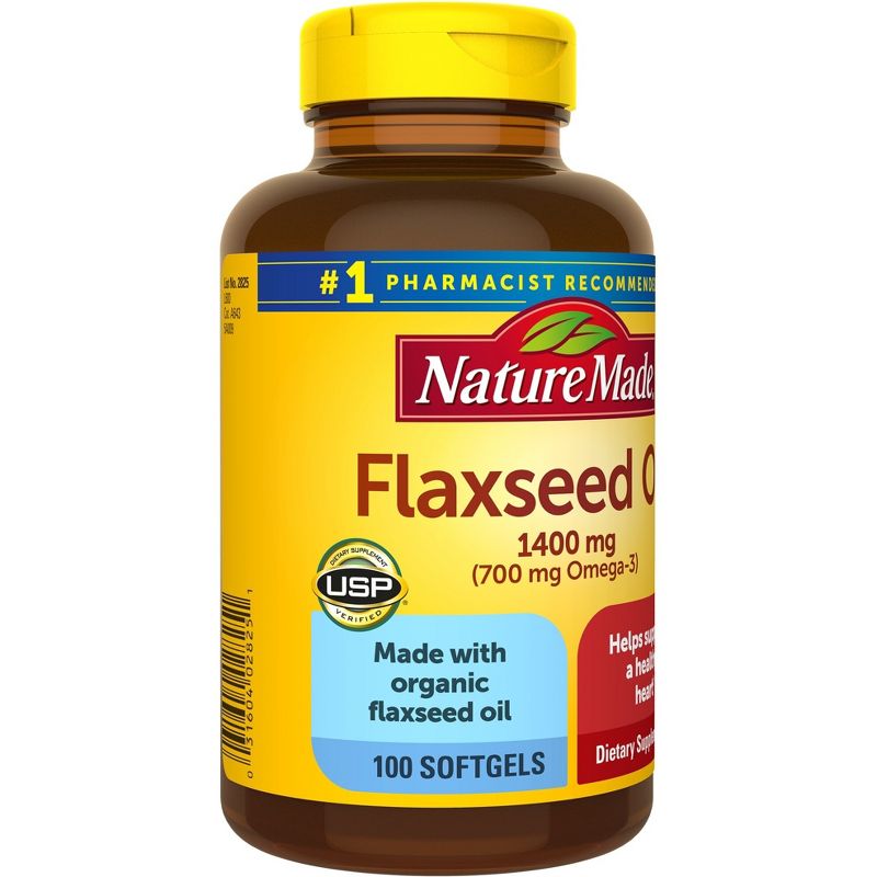 Nature Made Flaxseed Oil 1400 mg Softgels - 100ct, 3 of 9