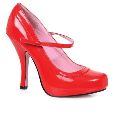 Ellie Women's Red Patent Mary Jane Heeled Shoes