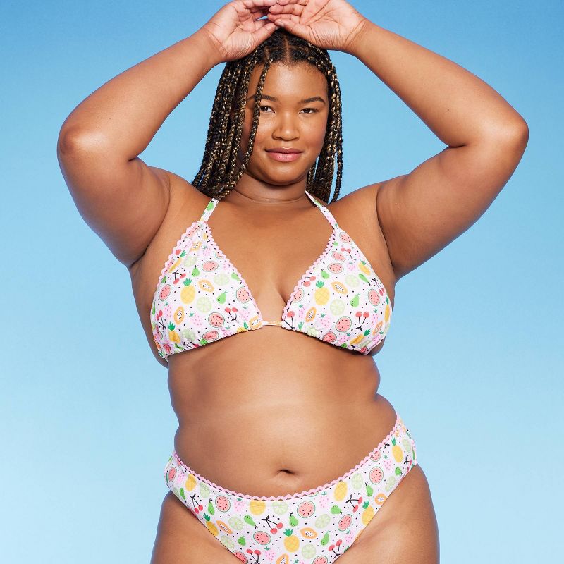 Women's Fruit Print Triangle Bikini Top - Wild Fable™ White, 1 of 9
