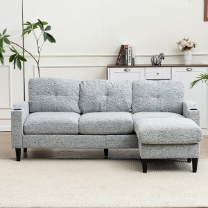 JUJABU L-Shaped Sofa with Storage Ottoman – 3-Seater Sectional for Small Spaces - 1 of 4