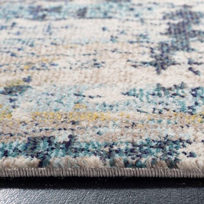 Madison Cream/Blue 9' x 12' Easy-Care Synthetic Area Rug