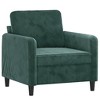vidaXL 3-Piece Dark Green Velvet Sofa Set - Sturdy Metal/Plywood Frame, Comfortable Foam Filled Seating for Living Room - 2 of 4