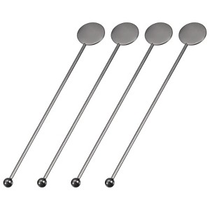 Unique Bargains Stainless Steel Drink Coffee Cocktail Stirrers Swizzle Sticks 4 Pcs - 1 of 4