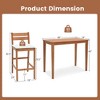 Costway 5 PCS Patio Eucalyptus Wood Bar Set Bar Height Dining Table & 4 Cushioned Chairs - 3 of 4