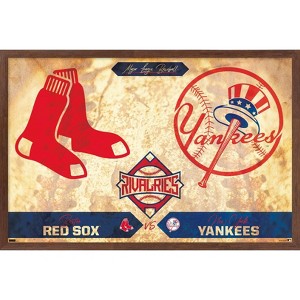 Trends International MLB Rivalries - New York Yankees vs Boston Red Sox Framed Wall Poster Prints - 1 of 4