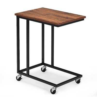 Tangkula C-Shaped Beside Sofa Laptop Table Multiple Snack Table