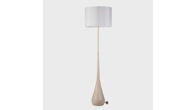 65&#34; Kanana Faux Wood Floor Lamp with White Cotton Shade - Globe Electric, 2 of 10, play video