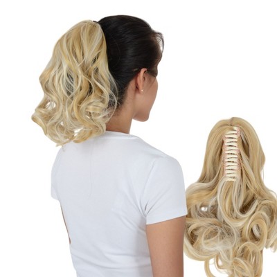 Alilang Claw Clip Curly Ponytail Extension 9 Inch Long Curly Wavy Hairpiece  Synthetic Clip-In Ponytail for Women Daily Wear