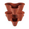 Pure Garden 3-Tier Stacking Planters - Space Saving Flowerpots for Indoor/Outdoor Vertical Herb & Vegetable Garden - 3 of 4