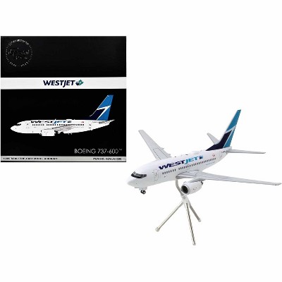 Boeing 737-600 Commercial Aircraft "WestJet" White with Blue Tail "Gemini 200" Series 1/200 Diecast Model Airplane by GeminiJets