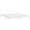vidaXL White Metal King Bed Frame with Headboard - Powder-Coated Steel Bedroom Furniture - 4 of 4