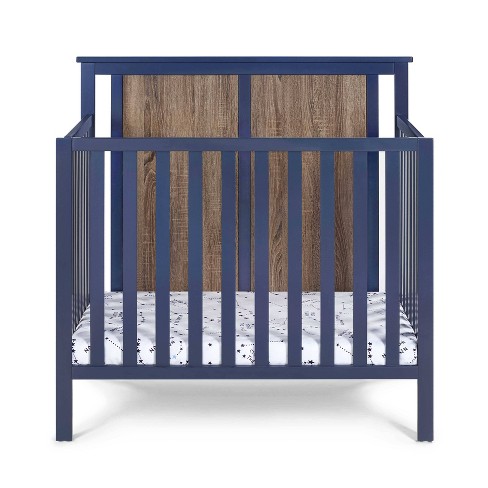 Suite Bebe Connelly 3 in 1 Convertible Mini Crib With Mattress Pad Midnight Blue vintage Walnut Target