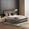 Bed Frame with Charging Station, Industrial Design Platform Bed Frame with Headboard and Metal Slated Frame - 2 of 4