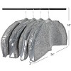 Household Essentials Hanging Garment Shoulder Dust Covers for Closet, Set of 4, Graphite grey - 3 of 4