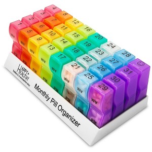 MEDca Monthly Pill Organizer - 31 Day Am/Pm Daily Pill Organizer 32 Pill Cases for Each Day, Pill Dispenser, Organizer Box for Vitamins & Medicine - 1 of 4