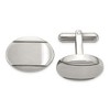 Chisel Stainless Steel Brushed and Polished Oval Cuff Links - 2 of 2