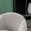 Velvet Fabric Swivel Accent Armchair Barrel Chair With Black Powder Coating Metal Ring,Blue - 2 of 4