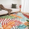Modern Tropical Leaf Area Rug Soft Washable Rug Low Pile Non Slip Floor Carpet - 2 of 4
