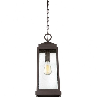 Bronze Seedy Glass Indoor/Outdoor Hanging Lantern Pendant