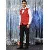 INSPIRE CHIC Men's Shiny Sequin Sleeveless Party Prom Suit Vest with Bow Tie - 4 of 4
