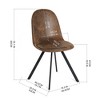 FurnitureR Swivel Suede Dining Chairs Set of 4, Side Chair Armelss Mid Back with Metal Legs for Dining Room, Kitchen, Restaurant, Café, Brown - 2 of 4