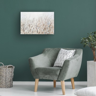 Wildflower Cluster I Beige and Blue Canvas Art