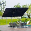 PURPLE LEAF Rectangle Patio Umbrella with Base Outdoor Cantilever Offset Umbrella with 360-degree Rotation for Garden Deck Backyard Pool - 2 of 4