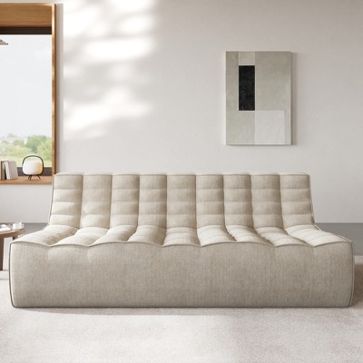 Lazy Floor Sofa Couch,82.68" Bean Bag Chair,Fireside Chair,3 Seater Couch, Corner Relax Sofa Couch for Apartment,No Assembly Needed