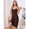 INSPIRE CHIC Women's Satin Nightgown Midi Spaghetti Silky Nighty Chemise Camisole Pajama Dress - 2 of 4