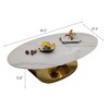DOMETOUR Marble Coffee Table with Sculptural Stainless Steel Base - 3 of 4