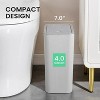 LunaLulinlk Bathroom Trash Can with Lid 4.0 Gallon Small Garbage Can with Press Top Lid, Plastic Wastebasket with Pop-up Lid Grey - 2 of 4
