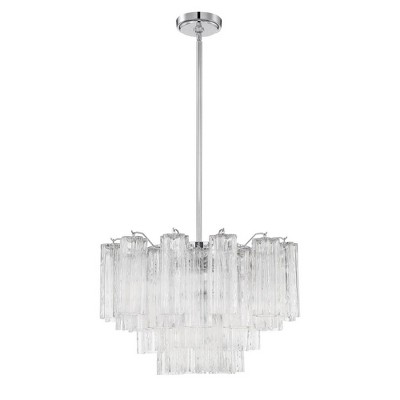 Polished Chrome and Clear Glass 9-Light Chandelier