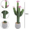 36" Large Artificial Cactus with Black Pot, UV Resistant Realistic Faux Desert Plant, Low Maintenance Indoor & Outdoor Home, Office, Patio Decor - 3 of 4