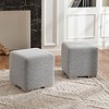KINWELL 18.5" Wide Modern Square Boucle Upholstered Ottoman Entryway Footstool Set of 2 - 3 of 4