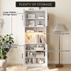 71" Pantry Cabinet, Tall Kitchen Hutch with Led Lights, Freestanding Kitchen Cabinet with Microwave Shelf, for Dining Room, Bathroom, Living Room - 4 of 4